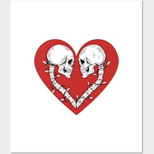 💀💗Crazy beautiful halloween skull design skeleton with heart Posters and Art